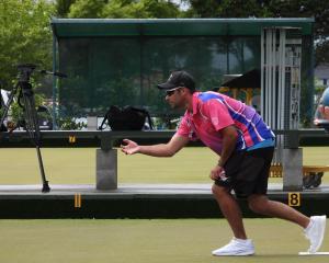 Sheldon Bagrie-Howley seen here playing a shot in a national fours competition earlier this year,...