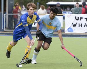 Finn Ward on the ball earlier this year during the Tiger Turf Premier Men hockey final. PHOTO:...