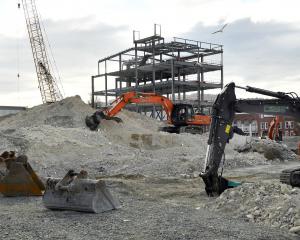 Construction has now started on the first building of the new Dunedin hospital. PHOTO: STEPHEN...