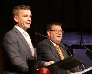 Act New Zealand leader David Seymour and Labour Finance spokesman Grant Robertson spar at the ASB...