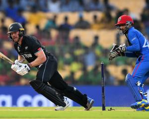Glenn Phillips plays a shot on his way to a score of 71 against Afghanistan. Photo: Getty Images


