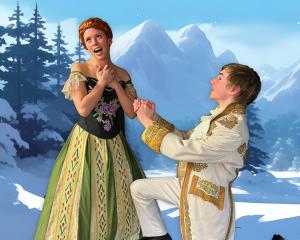 Immy Morey (Anna) and Joseph Kelly (Hans) rehearse for Taieri Musical’s production of Frozen Jr,...