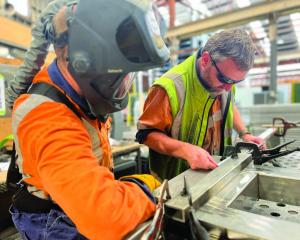 Cyle Helm, the team leader in the stainless workshop, inspects 
...