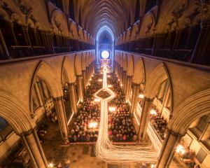 A time lapse photograph of an Advent service in Salisbury Cathedral in Salisbury, England. PHOTO:...
