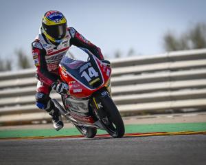 Southland’s Cormac Buchanan in action at Aragon during the FIM JuniorGP World Championship. PHOTO...