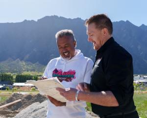 I Am Hope founder Mike King looks over plans for Queenstown’s ‘The Hope House’ with Fowler Homes...