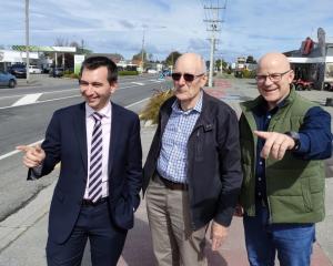 New Transport Minister Simeon Brown (left) visited Woodend during the election campaign to...