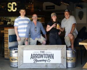 From left, Slow Cuts co-owner Sam Gruar, Arrowtown Brewing Company co-owner Michael Thomas, Slow...