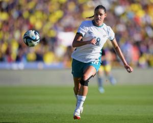 Grace Jale in action for New Zealand against Colombia. Photo: Getty
