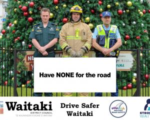 In behind the new message in the Waitaki Road Safety drinking, don't drive campaign are, from...