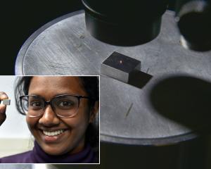 University of Otago postdoctoral researcher Dr Mallika Suresh uses the physics department’s new...