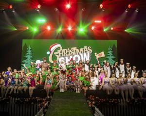 Some of the Queenstown Christmas show’s 60 cast, who entertained 2500 people, pose onstage...