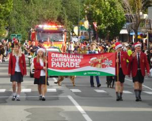 Geraldine High School pupils lead a previous the Geraldine Christmas Parade, followed by one of...