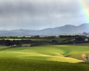Rain starts to encroach on a sunny South Otago day near Warepa. PHOTO: STEPHEN JAQUIERY
