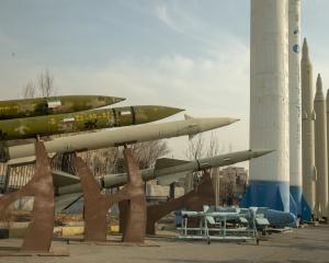 Iranian missiles exhibited in a Teheran park. PHOTO: GETTY IMAGES