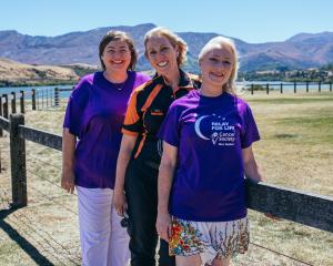 Preparing for next month’s Queenstown Relay for Life are, from left, Cancer Society’s Donz Milne,...