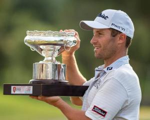 Ben Campbell with the spoils of victory at last November’s Hong Kong Open. PHOTO: GETTY IMAGES