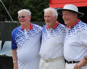 Owaka bowlers (from left) Bryan Price, Bruce Wilson and Alan Burgess received life memberships at...