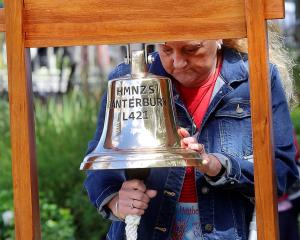 A bell was tolled for each of the 185 earthquake victims as their names were read out.