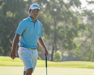 Kazuma Kobori looks on from the 17th green during the Final Day of Webex Players Series Sydney at...