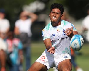 Isaiah Armstrong-Ravula fires out a pass during the Fijian Drua’s preseason game against the...