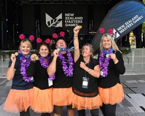 Cousins and Kirakau Weavers and Knitters team-mates (from left) Marina Nola, of Auckland, Wendy...