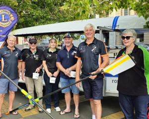 Stopping by the cruise craft market on Tuesday are the Rowing for Life team and Timaru Suburban...