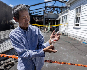 Yong Sheng Bei's Galway St, Onehunga business was destroyed by fire yesterday afternoon. Photo /...