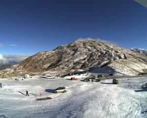 There is a road snowfall warning in place for the Crown Range Road on Wednesday morning. File photo