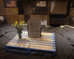 Cowboys has erected a temporary tombstone for its iconic mechanical bull. PHOTO: OLIVIA JUDD