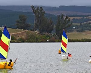 Tokomairiro High School pupils take sailing lessons on Lake Waihola. PHOTO: LEANNE BURGESS

