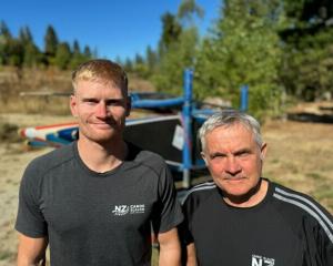 Central Otago paddler Finn Butcher (left), who was recently selected for the Olympic Games, with...