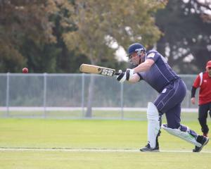 Wyndale captain Jeremy McLeod launches into a shot during his 24-run innings in a Southland...