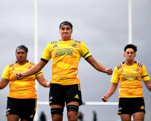 The Hurricanes Poua perform a haka prior to a game in 2023. PHOTO: GETTY IMAGES