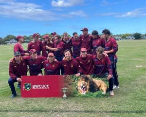 The Burnside West Uni team after winning the one-day competition against Lancaster Park. PHOTO:...