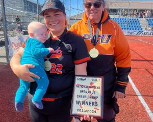 Tessa Metuatini’s four-month-old son Nikau was in the dug-out when she won the national club...