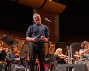 Shayne Carter rehearses with the New Zealand Symphony Orchestra. Photo: supplied