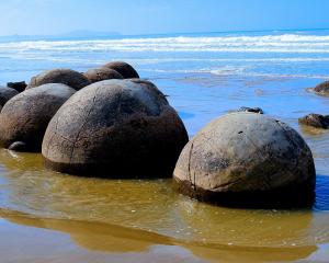 Treated wastewater will no longer be discharged on the beach near the Moeraki Boulders. Photo:...