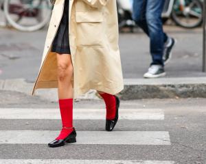 Red socks have caught fire on the fashion scene this year. PHOTO: GETTY IMAGES