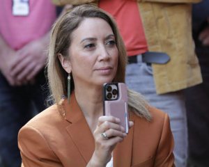 Sunday presenter Miriama Kamo was one of the speakers at today's rally. Photo: NZ Herald 