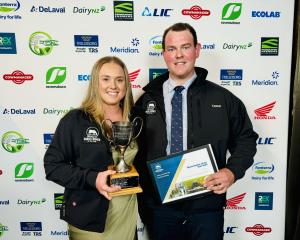 Southland-Otago Dairy Industry Awards share farmer of the year winners Nicole Hanning-Smith and...