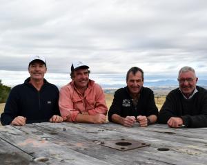 Celebrating the Patearoa Collie Club centenary on the Maniototo last week are (from left)...