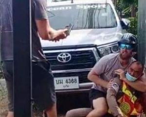 Two Kiwis attacked a local police officer after being pulled over in Thailand, taking his gun and...