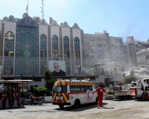 The Iranian embassy in Damascus after a suspected Israeli missile strike on Syria. PHOTO: REUTERS