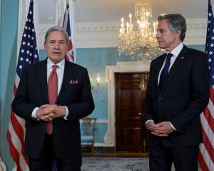 Foreign Minister Winston Peters (left) meets US Secretary of State Antony Blinken in Washington...