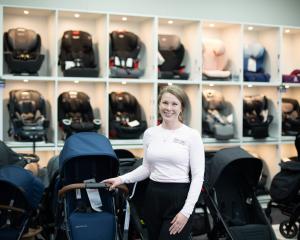 Former primary school teacher Olivia Buckner in her newly opened store Baby on the Move in...