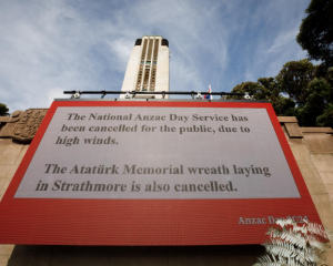 The screen at Pukeahu National War Memorial. Photo: RNZ
