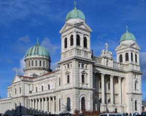 The Cathedral of the Blessed Sacrament before it suffered major earthquake damage. Photo: Greg O...