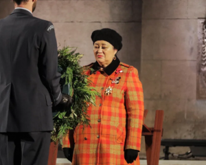 Dame Cindy Kiro at the Pukeahu National War Memorial in Wellington. Photo: RNZ