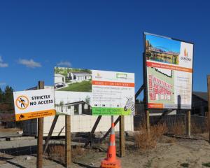Signs advertise plots for sale in Dunstan Park amid low demand for houses in the subdivision...